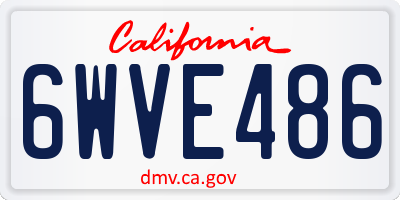 CA license plate 6WVE486