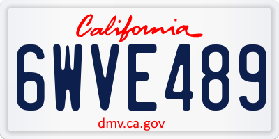 CA license plate 6WVE489