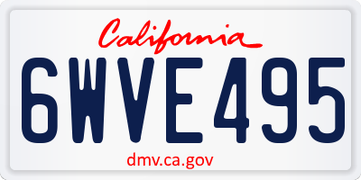 CA license plate 6WVE495