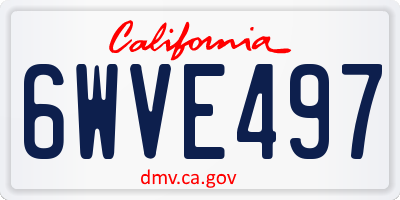 CA license plate 6WVE497