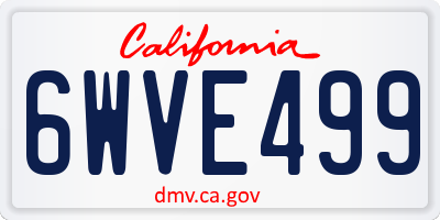 CA license plate 6WVE499