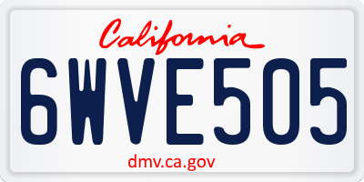 CA license plate 6WVE505