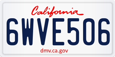 CA license plate 6WVE506
