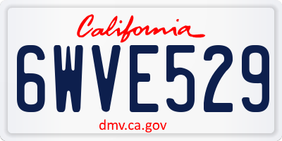 CA license plate 6WVE529