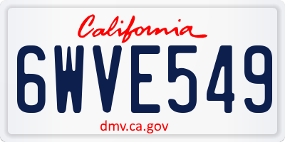 CA license plate 6WVE549