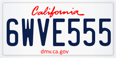 CA license plate 6WVE555