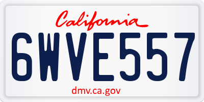 CA license plate 6WVE557