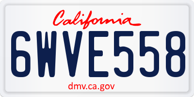 CA license plate 6WVE558