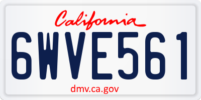 CA license plate 6WVE561