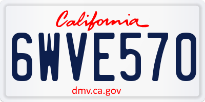 CA license plate 6WVE570