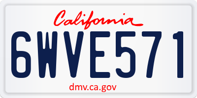 CA license plate 6WVE571