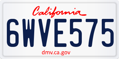 CA license plate 6WVE575