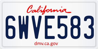 CA license plate 6WVE583