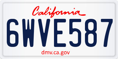 CA license plate 6WVE587
