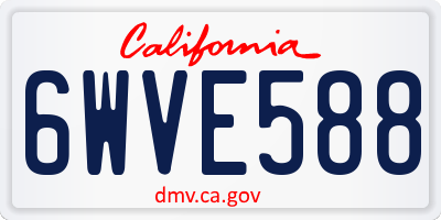 CA license plate 6WVE588
