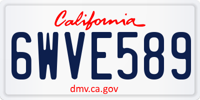 CA license plate 6WVE589