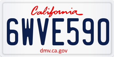 CA license plate 6WVE590