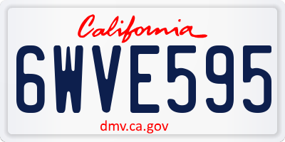 CA license plate 6WVE595