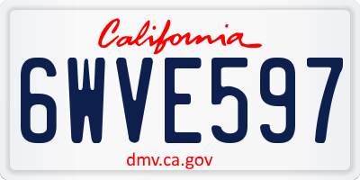 CA license plate 6WVE597