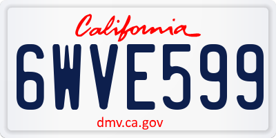 CA license plate 6WVE599