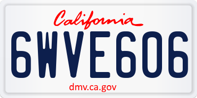 CA license plate 6WVE606