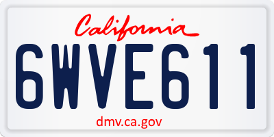 CA license plate 6WVE611
