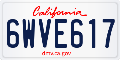 CA license plate 6WVE617