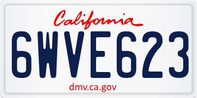 CA license plate 6WVE623