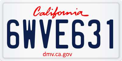 CA license plate 6WVE631