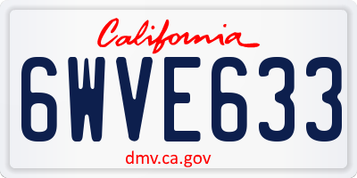 CA license plate 6WVE633
