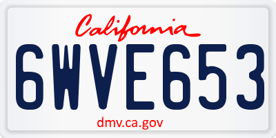 CA license plate 6WVE653