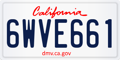 CA license plate 6WVE661
