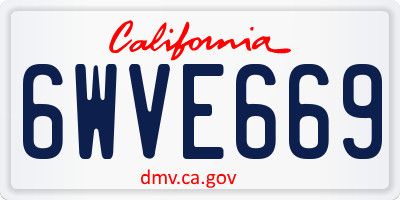 CA license plate 6WVE669