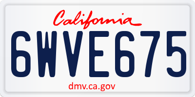 CA license plate 6WVE675