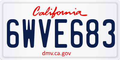 CA license plate 6WVE683