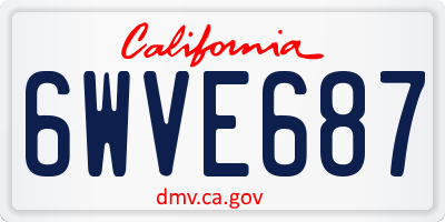 CA license plate 6WVE687