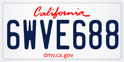 CA license plate 6WVE688