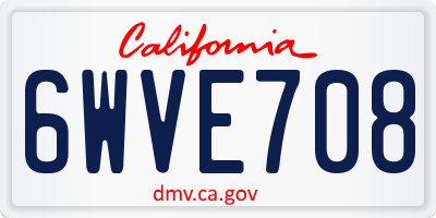 CA license plate 6WVE708