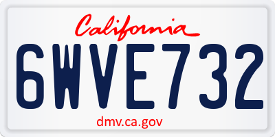 CA license plate 6WVE732