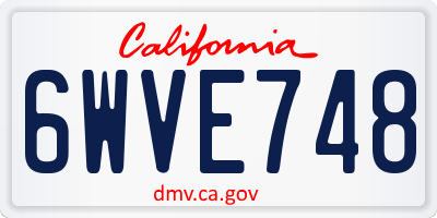 CA license plate 6WVE748