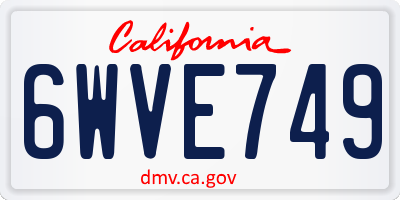 CA license plate 6WVE749
