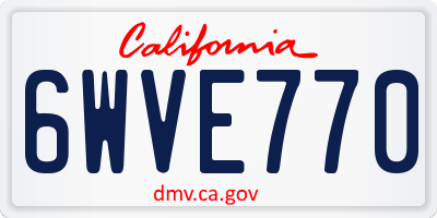 CA license plate 6WVE770