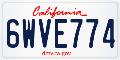 CA license plate 6WVE774