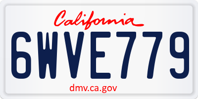 CA license plate 6WVE779
