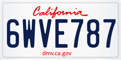 CA license plate 6WVE787