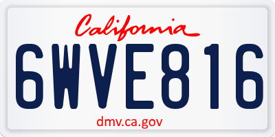 CA license plate 6WVE816