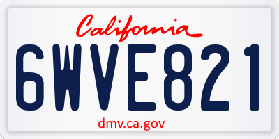 CA license plate 6WVE821