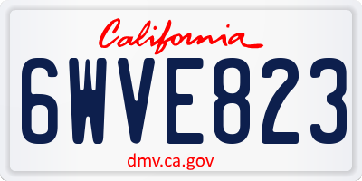 CA license plate 6WVE823