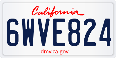 CA license plate 6WVE824