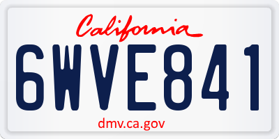 CA license plate 6WVE841